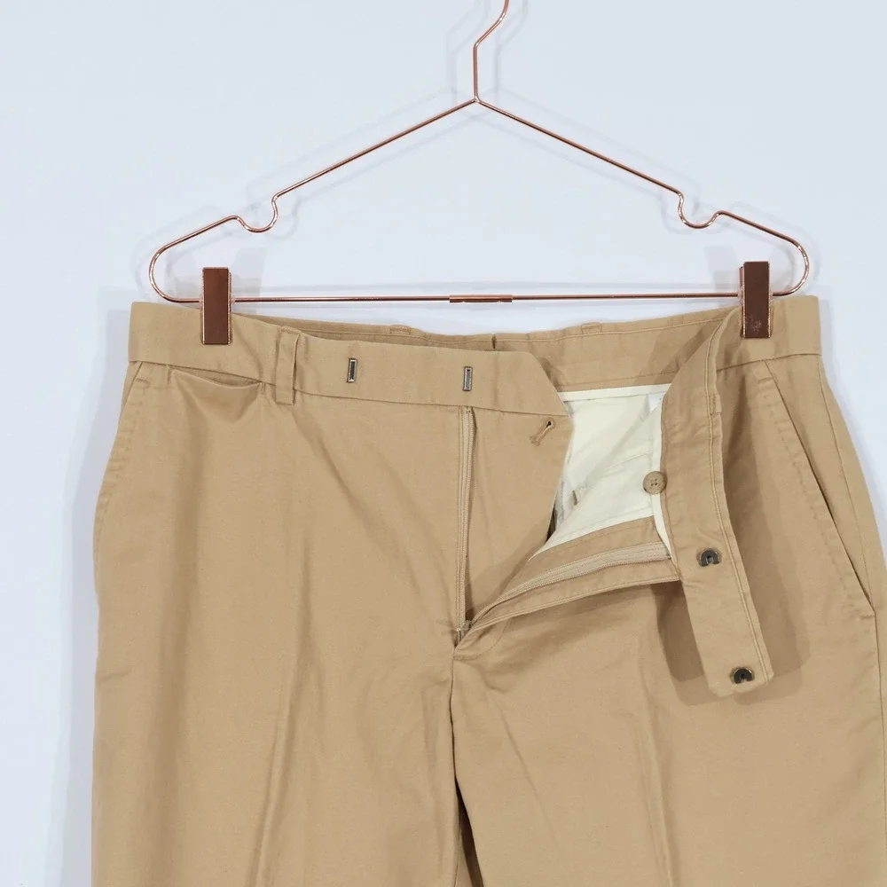 Polo Ralph Lauren Chino Pants Mens 34x32 Tan Flat Front Cuffed Preppy $168 NWT